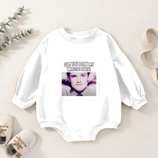 Discover Can You Blow My Whistle Baby Josh Hutcherson TikTok Meme Baby Romper Sweatshirts