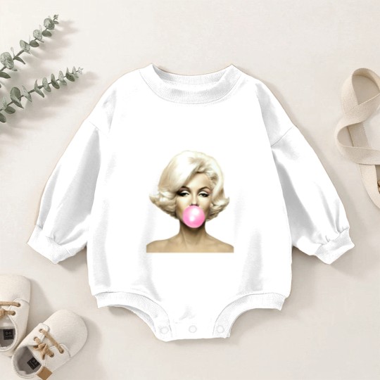 Discover Pink Marilyn Monroe Bubble Gum Baby Romper Sweatshirts Baby Romper Sweatshirts