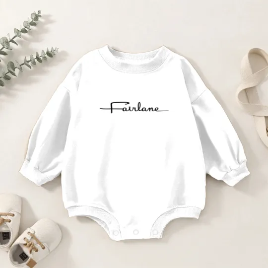 Discover Fairlane Script Baby Romper Sweatshirts
