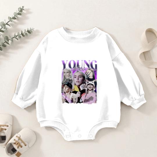 Discover Young Miko Rap Baby Romper Sweatshirts, Baby Miko Trap Kitty Vintage 90s Style Baby Romper Sweatshirts