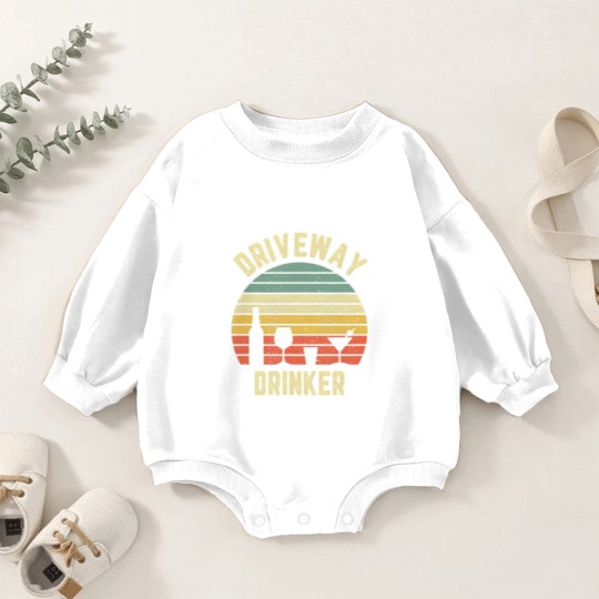 Discover Driveway Drinker Baby Romper Sweatshirts Retro Vintage Drinking Baby Romper Sweatshirts