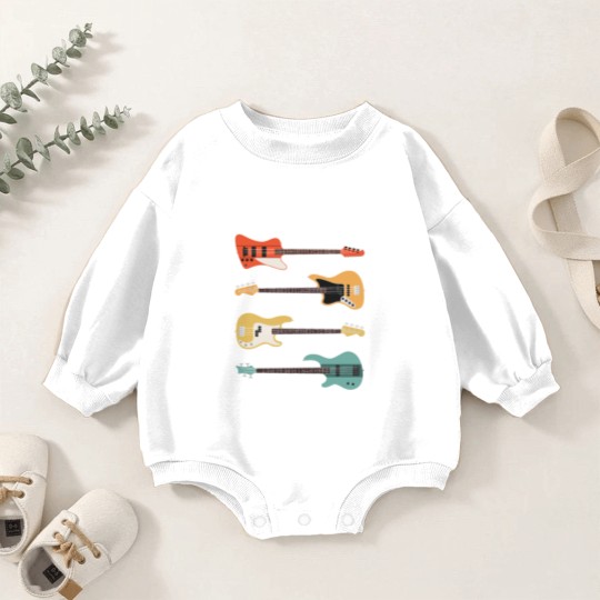 Discover Vintage Bass Guitar - Bassist Rock Music Band Gift Baby Romper Sweatshirts