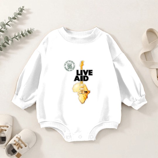 Discover Live Aid Concert Music Gig Event Live 1985 Wembley 80s Baby Romper Sweatshirts