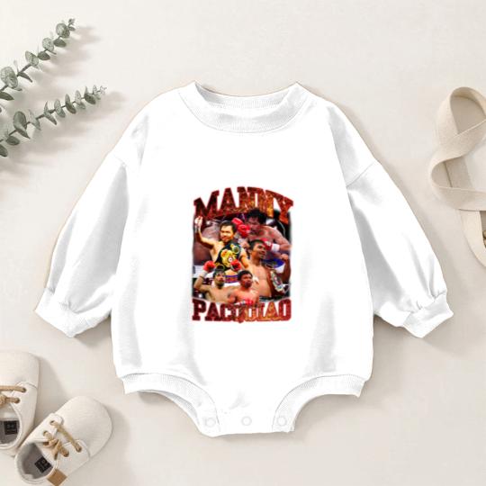 Discover Manny PacMan Pacquiao Streetwear  Snow Wash Baby Romper Sweatshirts