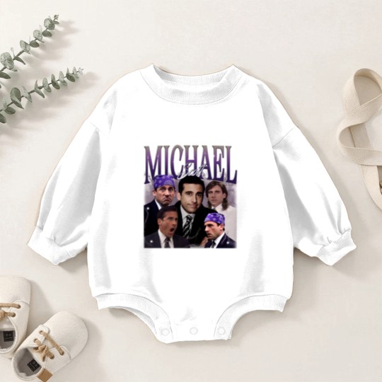 Discover Retro Michael Scott Baby Romper Sweatshirts, Limited Michael Scott Vintage Baby Romper Sweatshirts, Michael Scott Gift