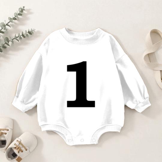 Discover number - 1 - one Baby Romper Sweatshirts