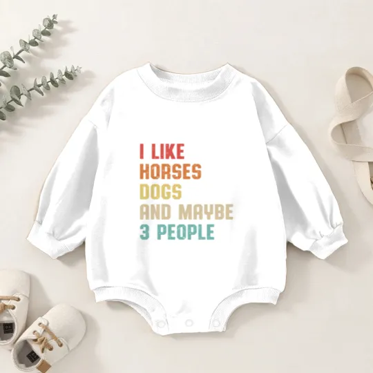 Discover I Like Horses Dogs And Maybe 3 People Baby Romper Sweatshirts, Women Horse Lover Baby Romper Sweatshirts, Horse mom Baby Romper Sweatshirts