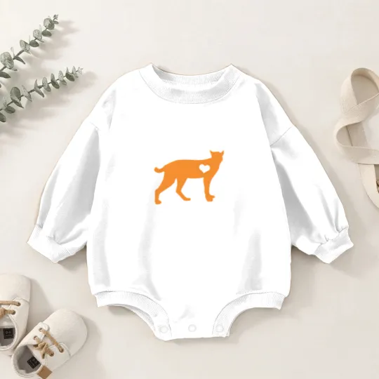 Discover Bobcat Heart Baby Romper Sweatshirts