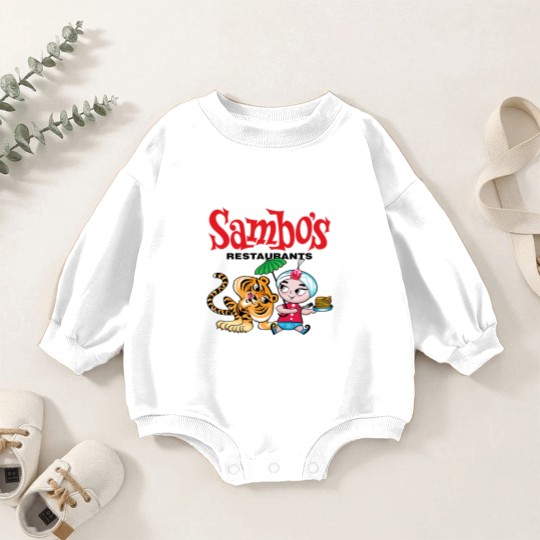 Discover Sambo's Restaurant Logo with Sambo and Tiger Baby Romper Sweatshirts