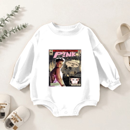 Discover P!nk Comic Baby Romper Sweatshirts, P!nk Trustfall World Tour Album Graphic Baby Romper Sweatshirts