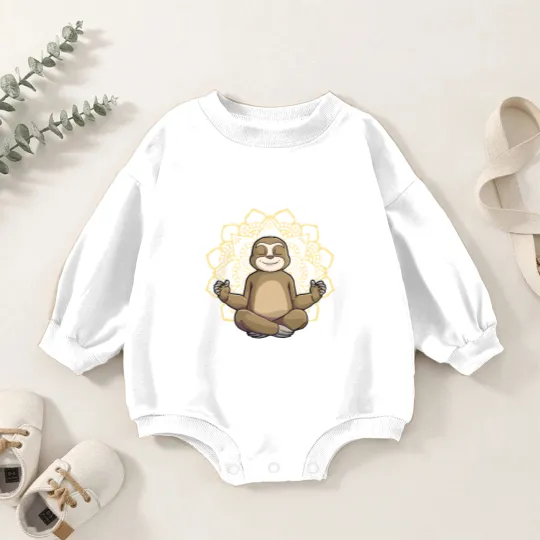 Discover Yoga Sloth My Spirit Animal Meditation Namaste Lazy Animal Baby Romper Sweatshirts