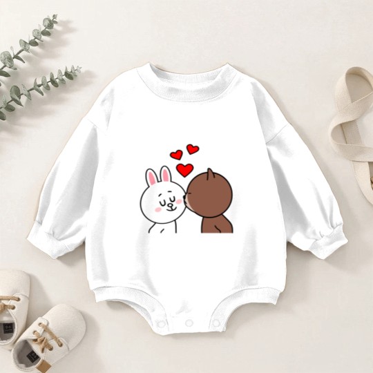 Discover Brown Bear Cony Bunny Rabbit The Kiss Baby Romper Sweatshirts