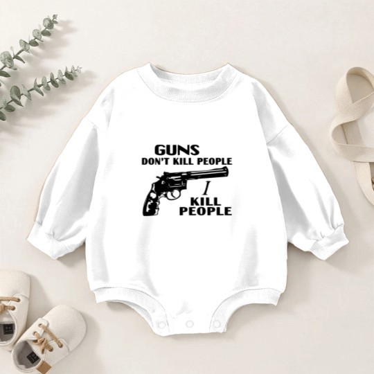 Discover Guns don't kill people, I kill people Baby Romper Sweatshirts, happy gilmore Adam Sandler Baby Romper Sweatshirts