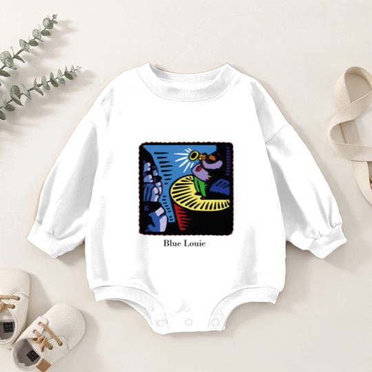 Discover Chandler Blue Louie Baby Romper Sweatshirts