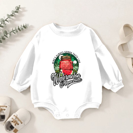 Discover Watermelon Moonshine Retro Country Music Baby Romper Sweatshirts