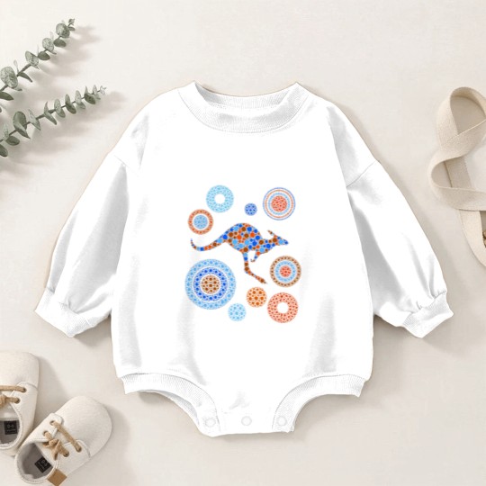 Discover Aboriginal Dot Art Kangaroo Color - Kangaroo - Baby Romper Sweatshirts