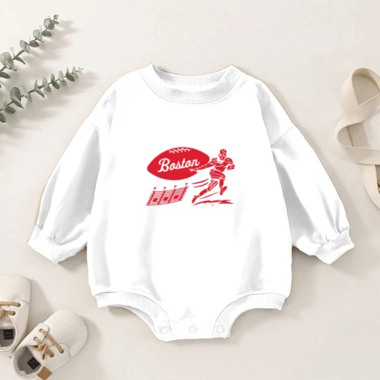 Discover Vintage Football - Boston Patriots (Red Boston Wordmark) - Boston Patriots - Baby Romper Sweatshirts