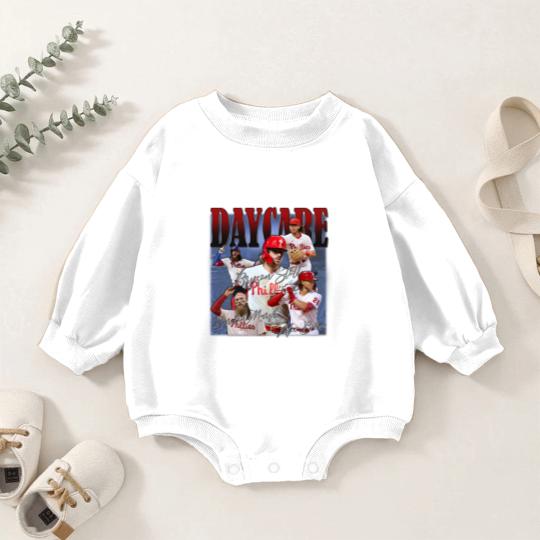 Discover Vintage 90s Daycare Baseball Baby Romper Sweatshirts , Bryson Stott Alec Bohm Brandon Marsh