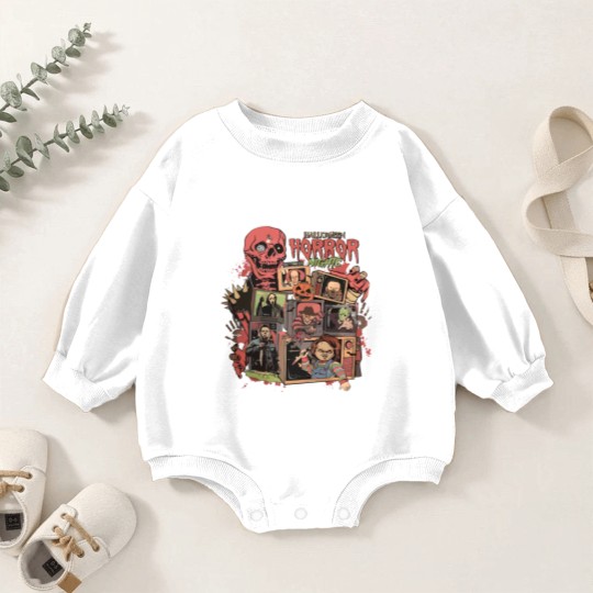 Discover Retro Horror Night  Baby Romper Sweatshirts, Halloween Baby Romper Sweatshirts, Vintage 90s Halloween Movies
