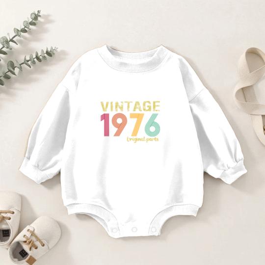 Discover 1976 Original Parts Baby Romper Sweatshirts, 47th Birthday Baby Romper Sweatshirts, Retro 1976