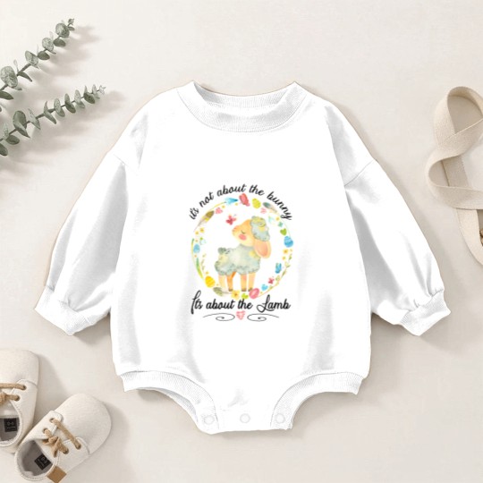 Discover Christian Easter Not About The Bunny Floral Lamb Baby Romper Sweatshirts