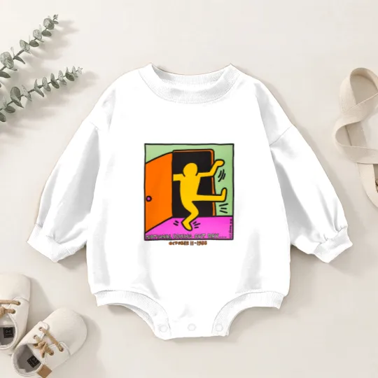 Discover vintage keith haring 1988 Baby Romper Sweatshirts national coming out day