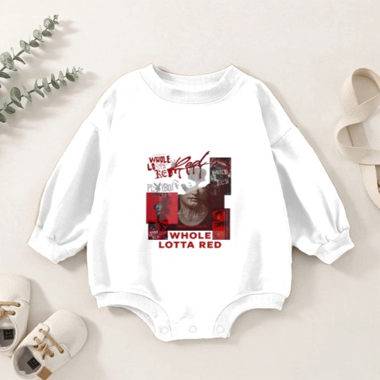 Discover Playboi Carti Whole Lotta Red Album 90s Rap Music Baby Romper Sweatshirts