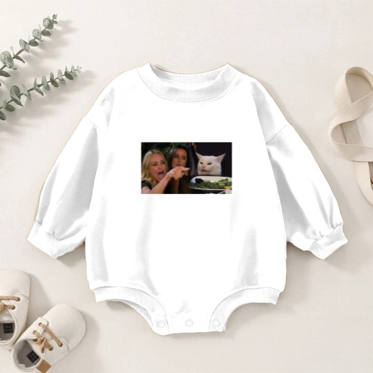 Discover Woman Yelling at a Cat - Meme - Baby Romper Sweatshirts