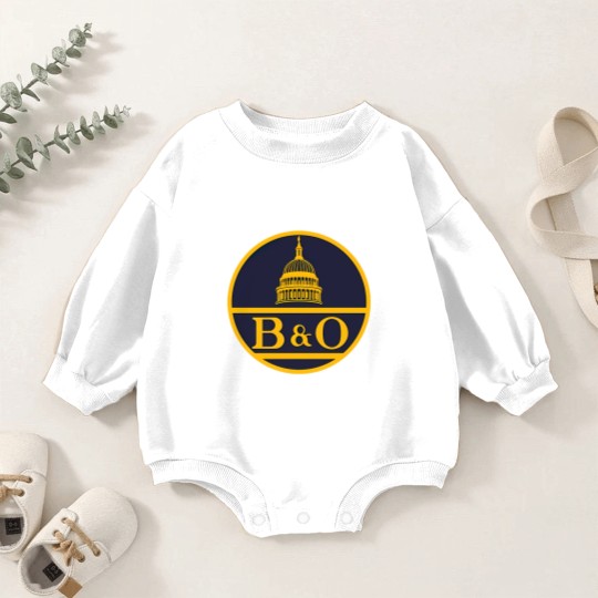 Discover Vintage B&O railroad logo - Railroad - Baby Romper Sweatshirts