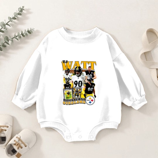 Discover Vintage 90s Graphic Style T. J. Watt Baby Romper Sweatshirts, Football Baby Romper Sweatshirts