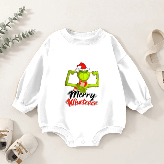 Discover The funny character Merry Whatever Baby Romper Sweatshirts