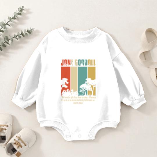 Discover Cotton Navy Jane Goodall Difference Crew Neck Tops Fashion Tees Baby Romper Sweatshirts