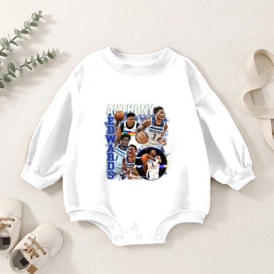 Discover Anthony Edwards Graphic Baby Romper Sweatshirts, Basketball Baby Romper Sweatshirts
