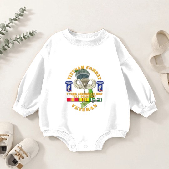 Discover Vietnam Combat Infantry Veteran w 173rd Airborne Bde SSI V1 Baby Romper Sweatshirts