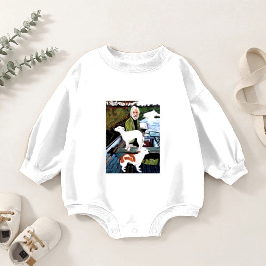 Discover Goodfellas Painting Old Man with Dog Baby Romper Sweatshirts