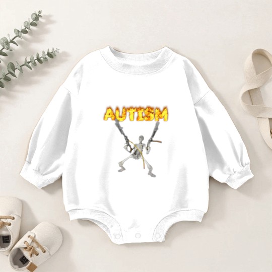 Discover autism skeleton meme t Baby Romper Sweatshirts