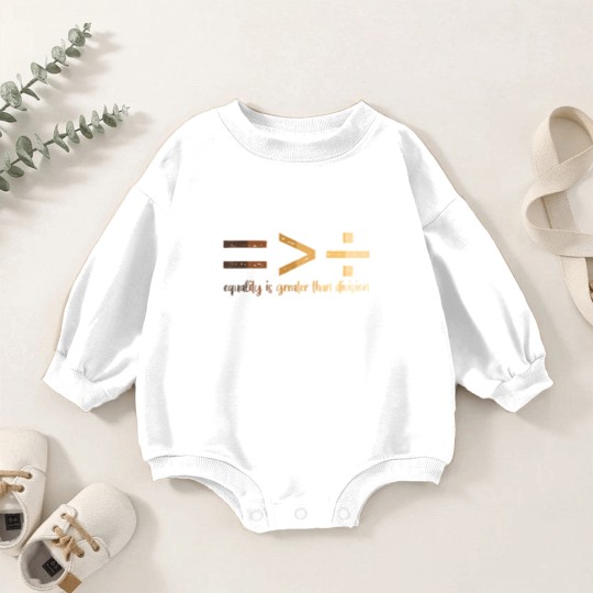 Discover equality is greater than division black history month math t Baby Romper Sweatshirts