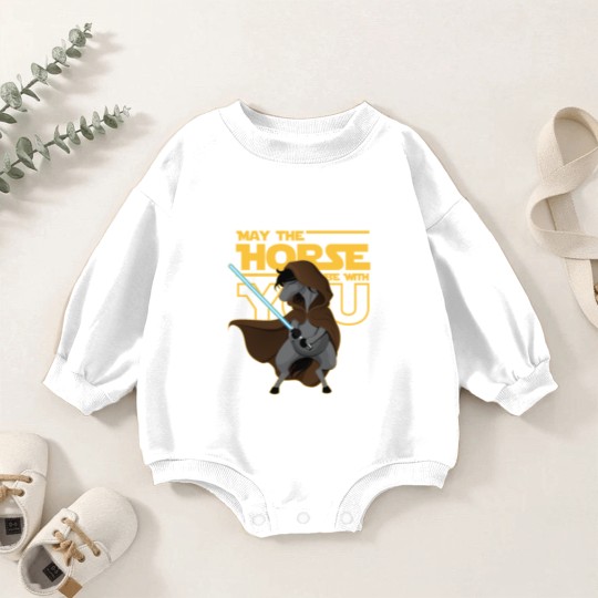 Discover May The Horse Be With You Funny Parody Baby Romper Sweatshirts