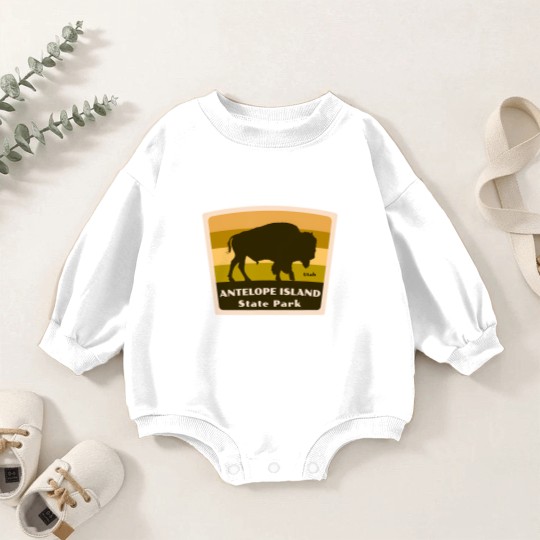 Discover antelope island state park utah bison herd souvenir Baby Romper Sweatshirts