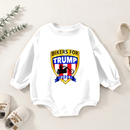 Discover Bikers for Trump 2024 American Baby Romper Sweatshirts