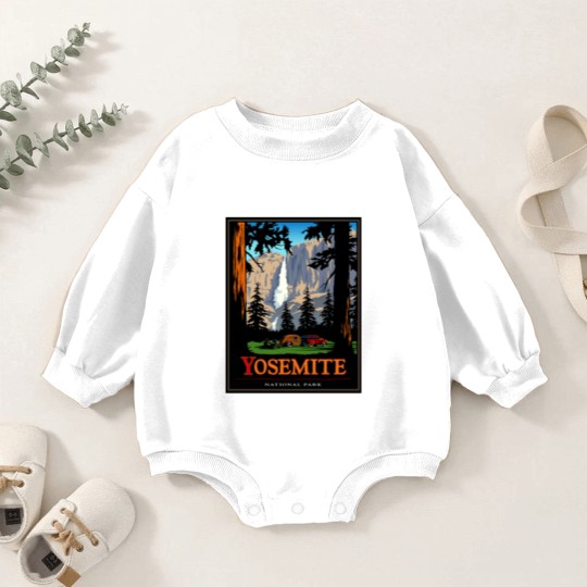 Discover Yosemite Baby Romper Sweatshirts Vintage National Park Baby Romper Sweatshirts