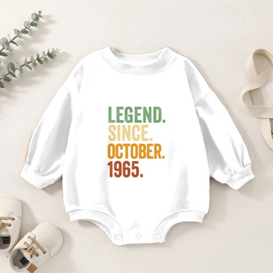 Discover Retro 1965 Birthday October Born Legend Since 1965 Baby Romper Sweatshirts