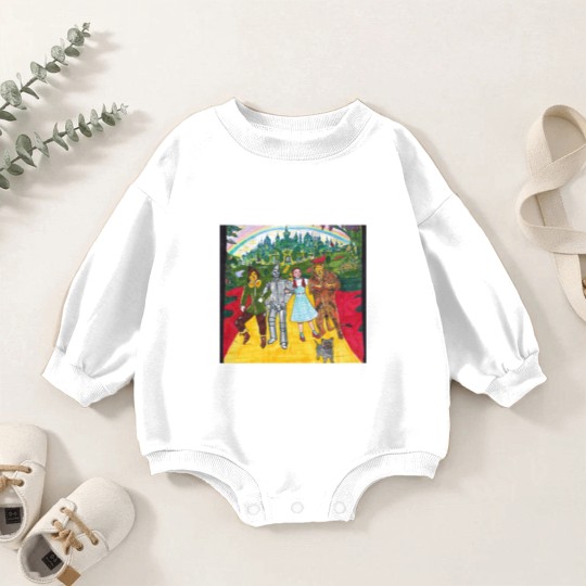 Discover Wizard Of Oz- Yellow Brick Road Graphic  Dress Baby Romper Sweatshirts