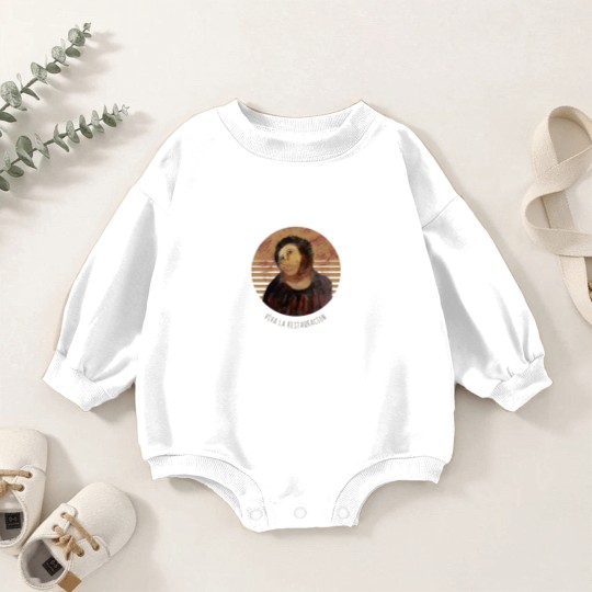 Discover Viva La Restauracion Jesus Fresco Restoration Fail Meme | Active Baby Romper Sweatshirts