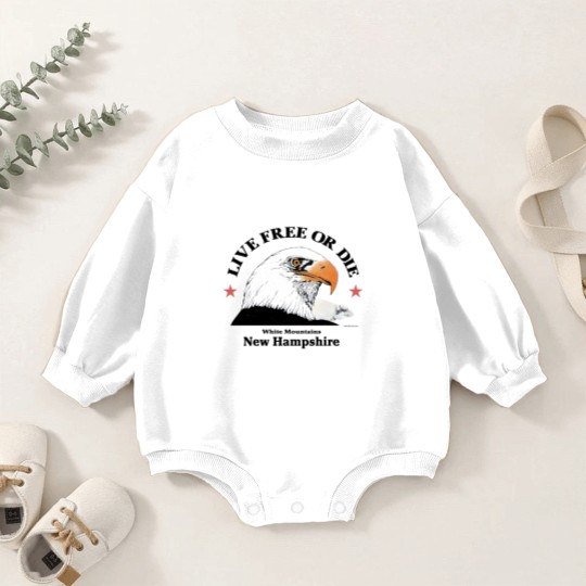 Discover 80s Live Free Or Die New Hampshire White Mountains Eagle 1985 Baby Romper Sweatshirts
