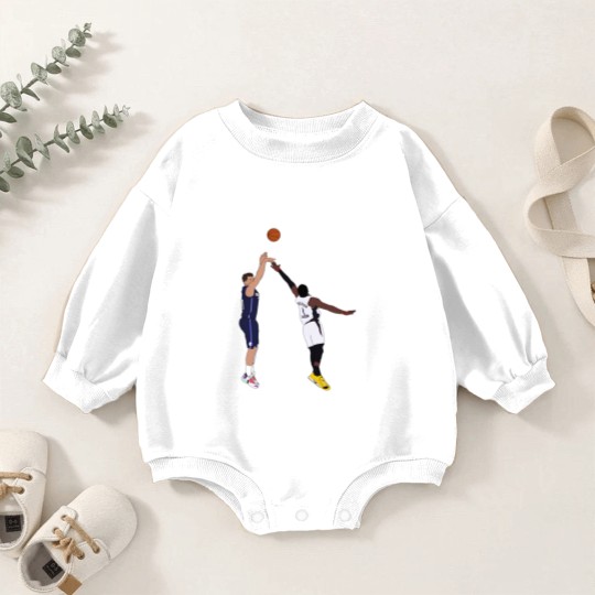 Discover Luka Doncic Game Winner Over the Baby Romper Sweatshirts
