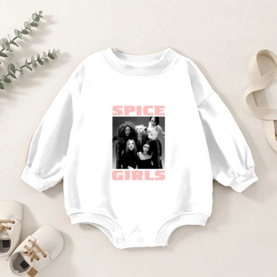 Discover Vintage 90s Spice Girls Graphic Unisex Black Baby Romper Sweatshirts