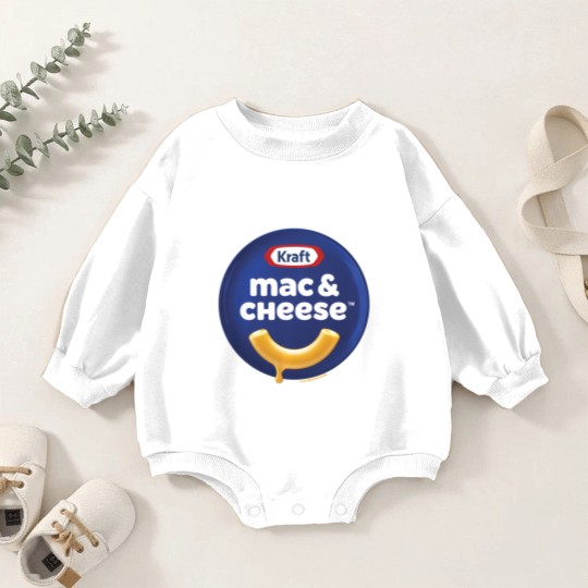 Discover heinz kraft mac cheese macaroni big chest logo Baby Romper Sweatshirts