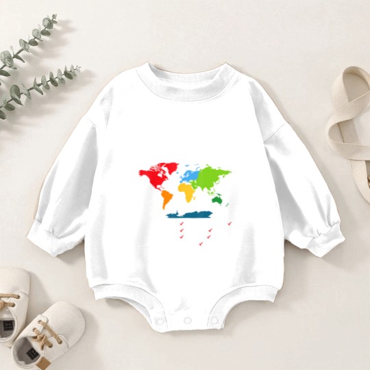 Discover world traveler seven continents 7 continents club white Baby Romper Sweatshirts