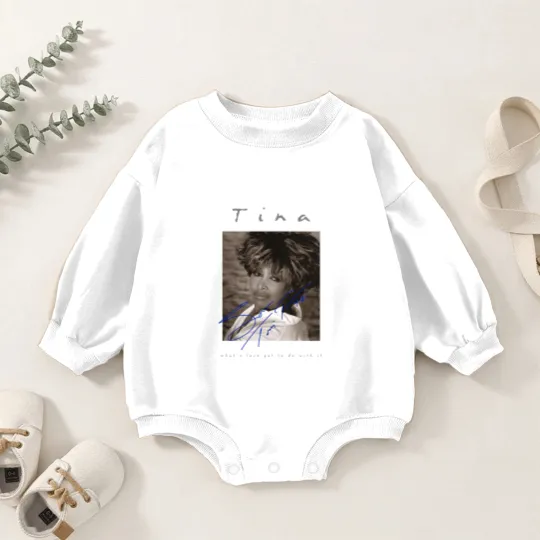 Discover Retro Signature Tina Turner Baby Romper Sweatshirts Short Sleeve Unisex Baby Romper Sweatshirts Baby Romper Sweatshirts For Men Women